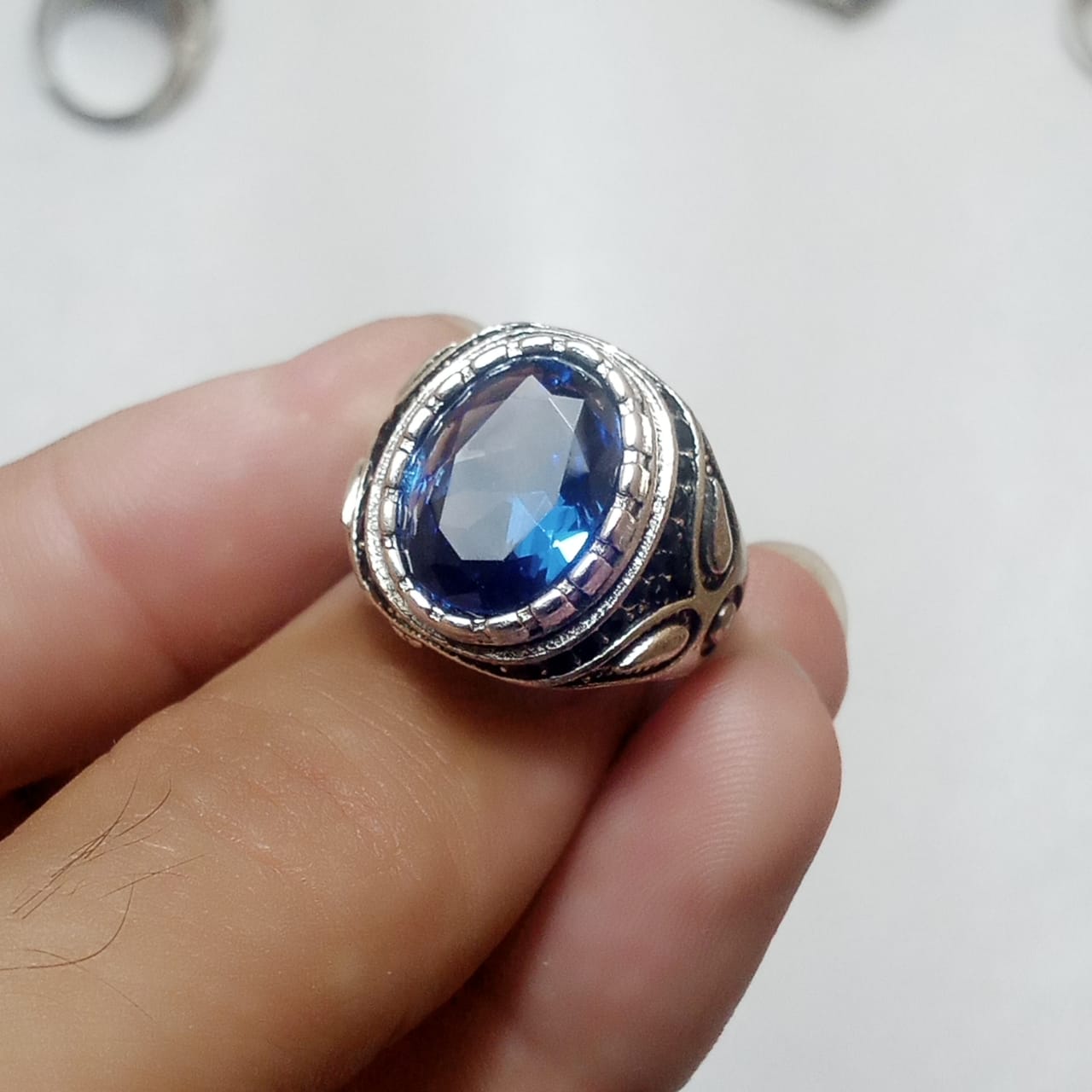 13 Carat Neelam Ring | Step Cut | Turkish Style Ring