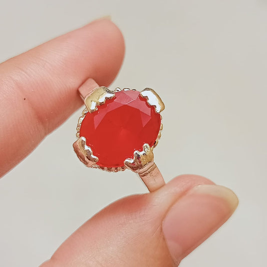 6 Carat Yaqoot Ring | Step Cut Ruby | Italian Style Ring