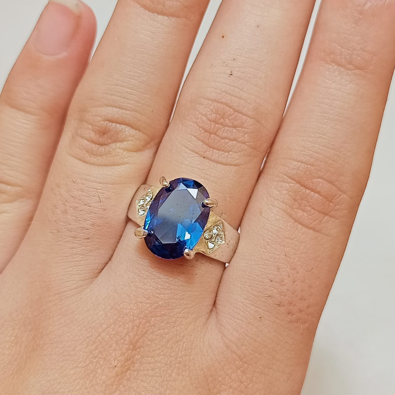 Neelam Ring | Blue Stone Step Cut | CODE N-35