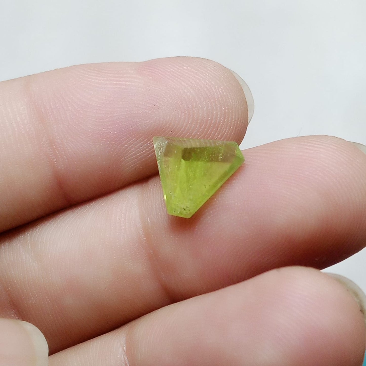 2.5 Carat Peridot | Zabarjad stone | Triangle shape | Step Cutting