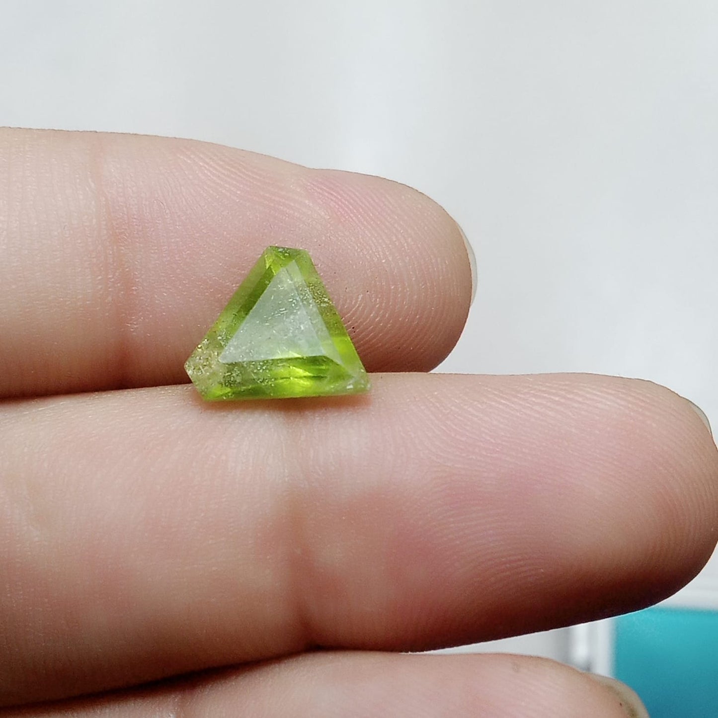 2.5 Carat Peridot | Zabarjad stone | Triangle shape | Step Cutting