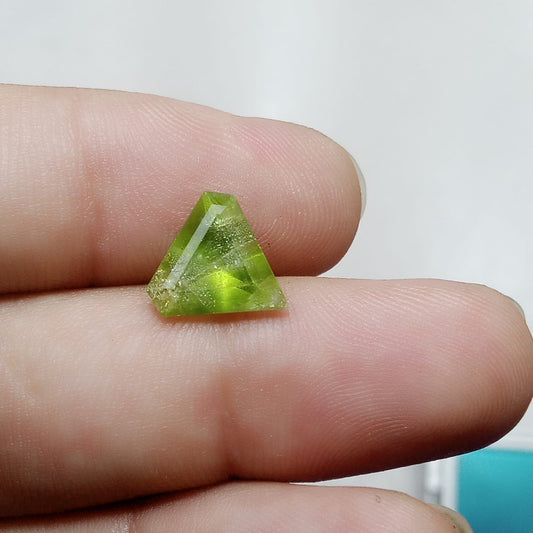 2.5 Carat Peridot | Zabarjad stone | Triangle shape | Step Cutting