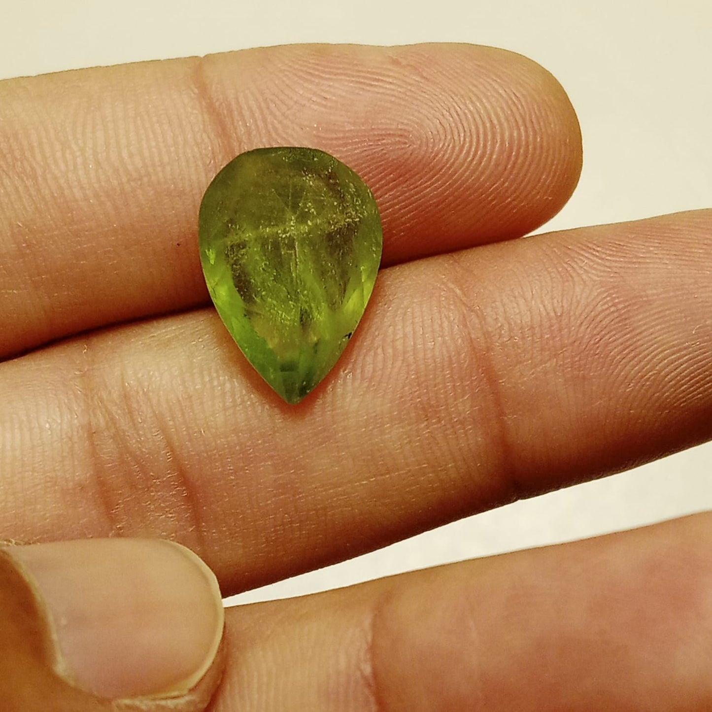 Peridot | Zabarjad stone | Pear shape | Step Cutting | 10.1 & 18.25 Carat