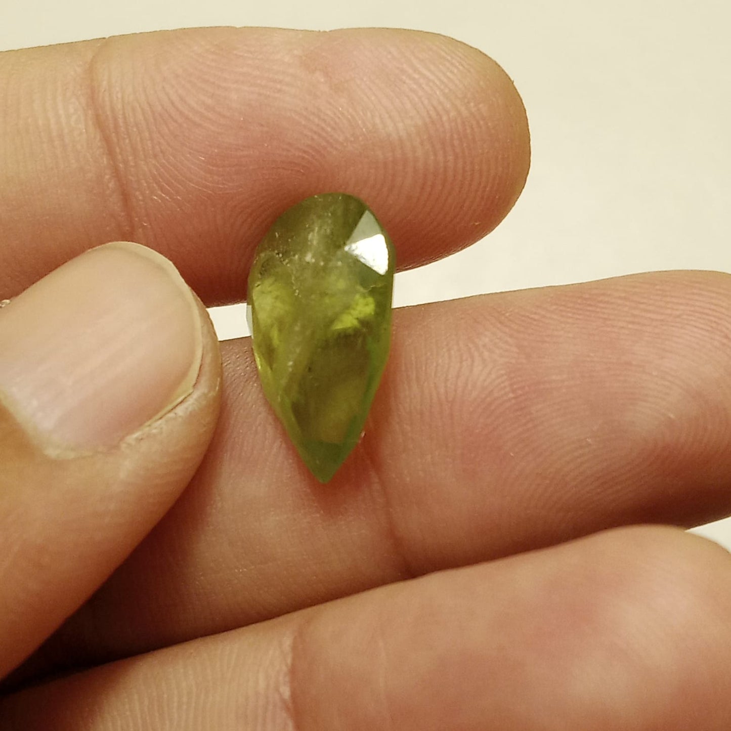 Peridot | Zabarjad stone | Pear shape | Step Cutting | 10.1 & 18.25 Carat