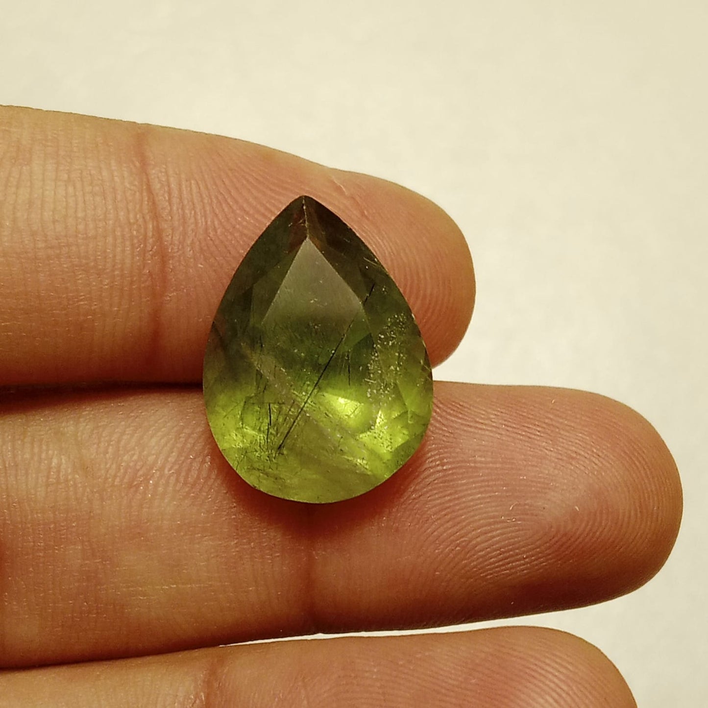 Peridot | Zabarjad stone | Pear shape | Step Cutting | 10.1 & 18.25 Carat