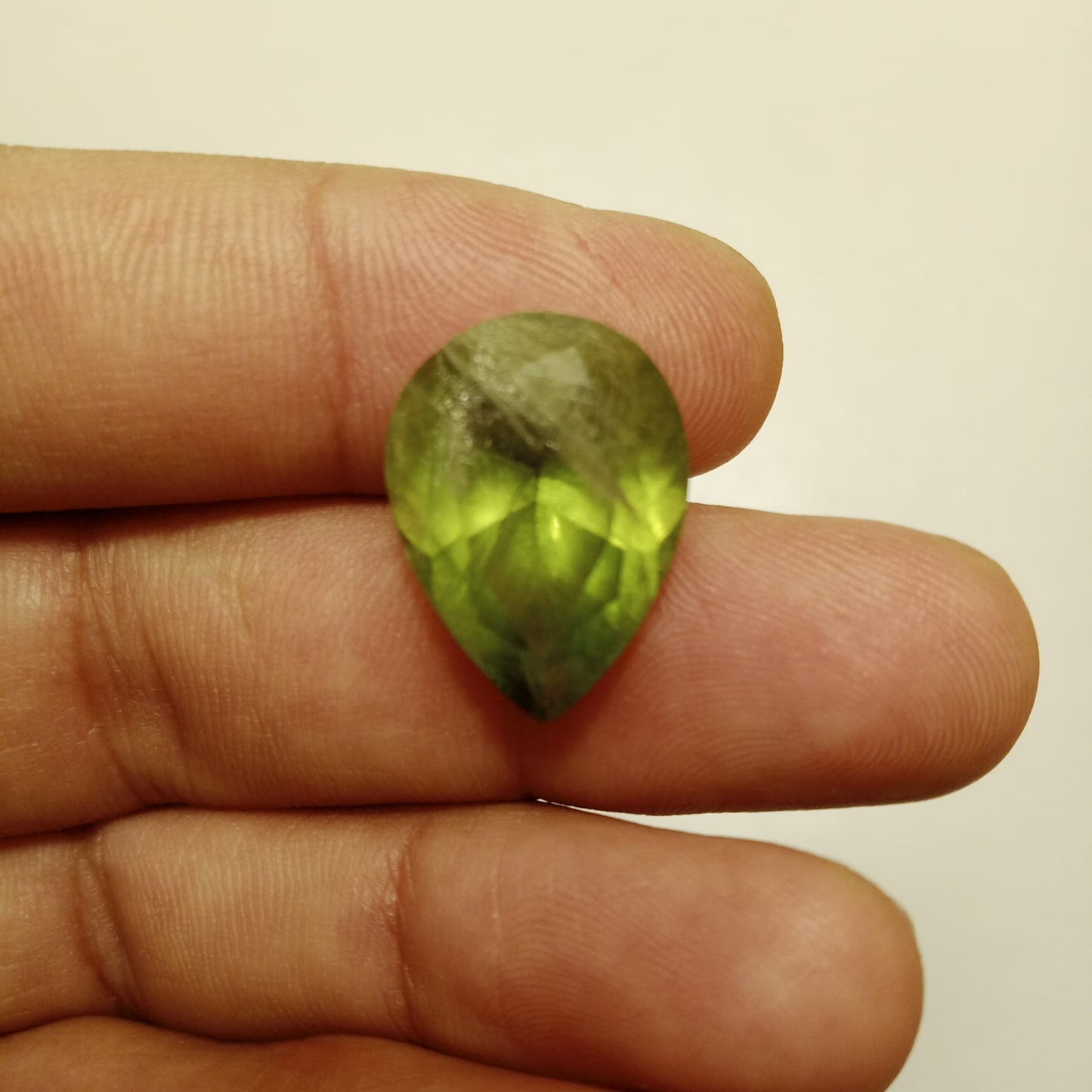 Peridot | Zabarjad stone | Pear shape | Step Cutting | 10.1 & 18.25 Carat