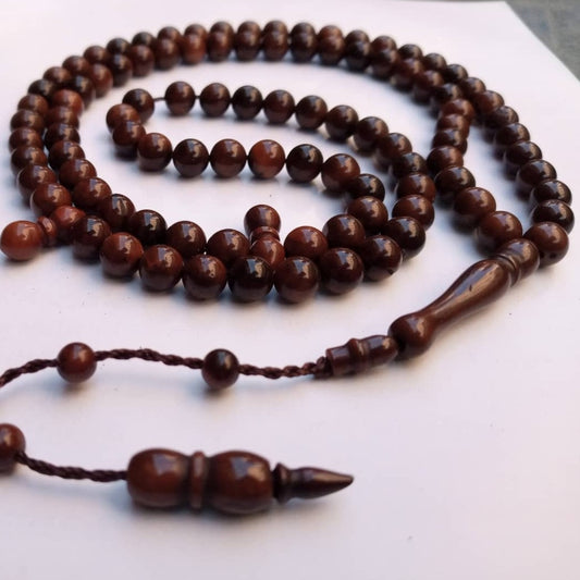 100 Beads 8mm Kuka Wood Rosary Prayer Beads Tasbeeh