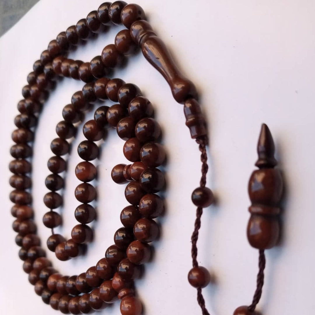 100 Beads 8mm Kuka Wood Rosary Prayer Beads Tasbeeh