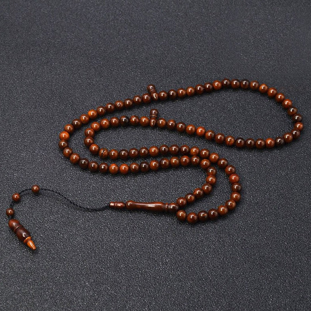 100 Beads 6mm Kuka Wood Rosary Prayer Beads Tasbeeh