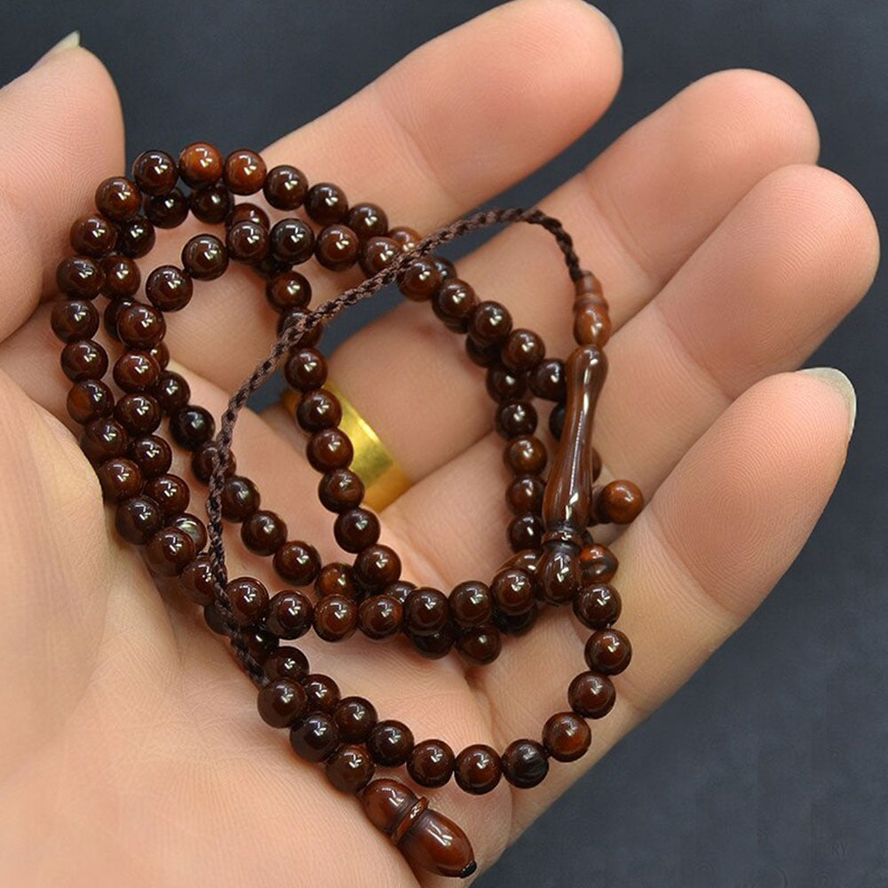 100 Beads 6mm Kuka Wood Rosary Prayer Beads Tasbeeh