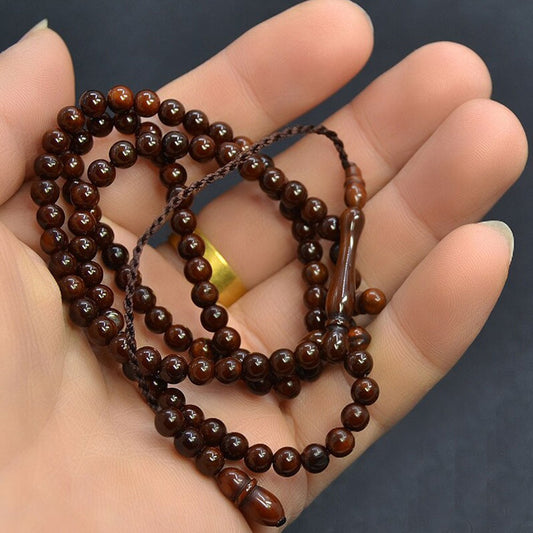 100 Beads 6mm Kuka Wood Rosary Prayer Beads Tasbeeh
