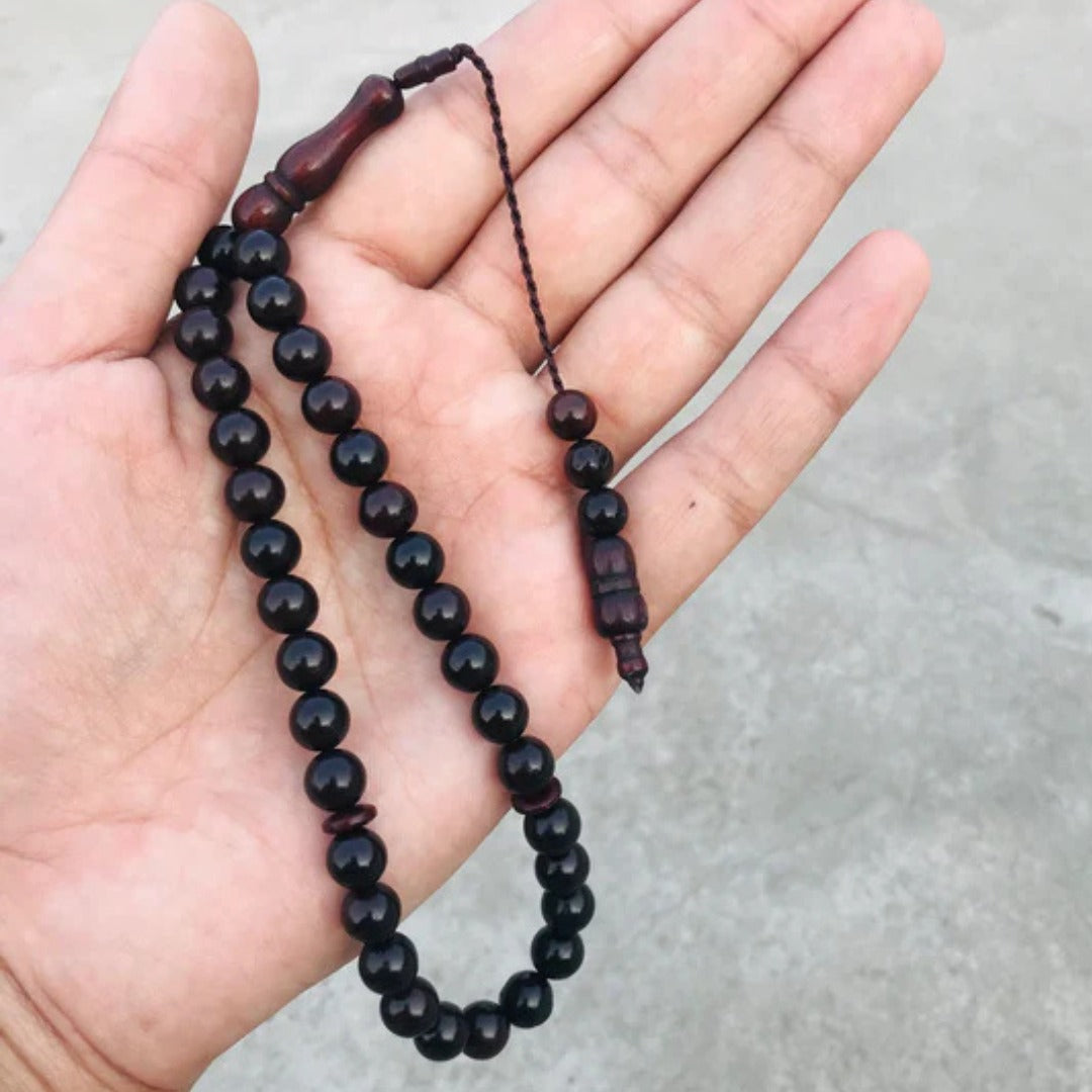 33 Beads 8mm Kuka Wood Rosary Prayer Beads Tasbeeh