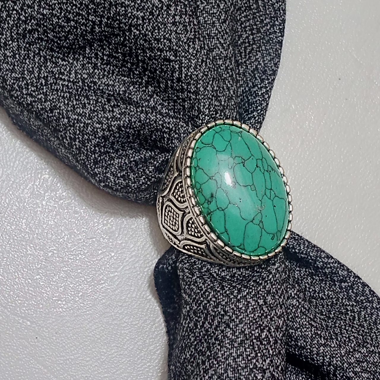 Hussaini Ferooza Ring | Cabashon Cut | Turkish Design