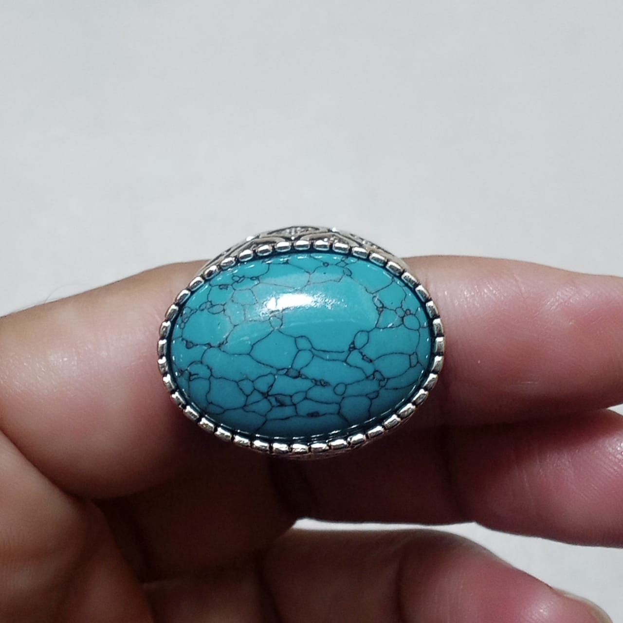 Shajri Ferooza Ring | Cabashon Cut | Turkish Design