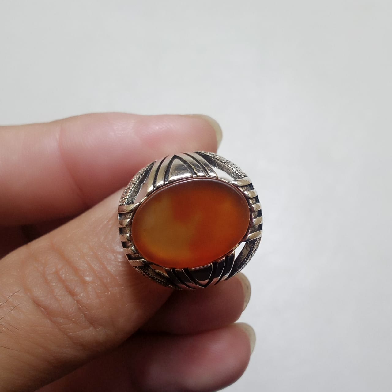 17 ct Yamni Aqeeq Ring | Agate Ring | Turkish style Ring