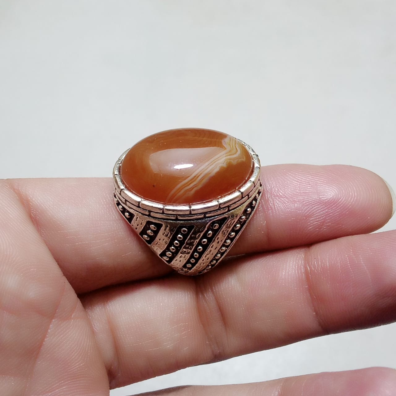 27 ct Sulaimani Aqeeq Ring | Agate Ring | Turkish style Ring