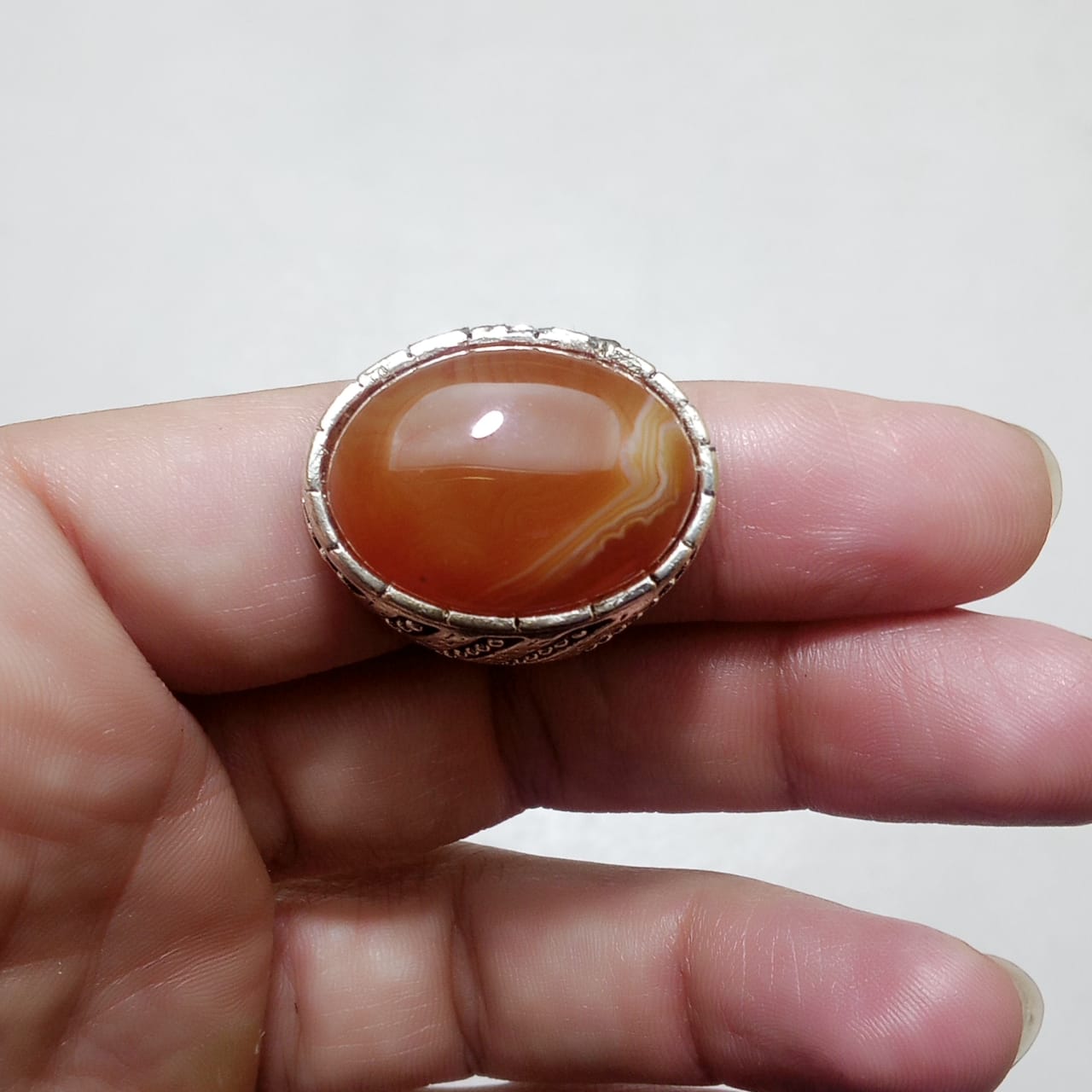 27 ct Sulaimani Aqeeq Ring | Agate Ring | Turkish style Ring