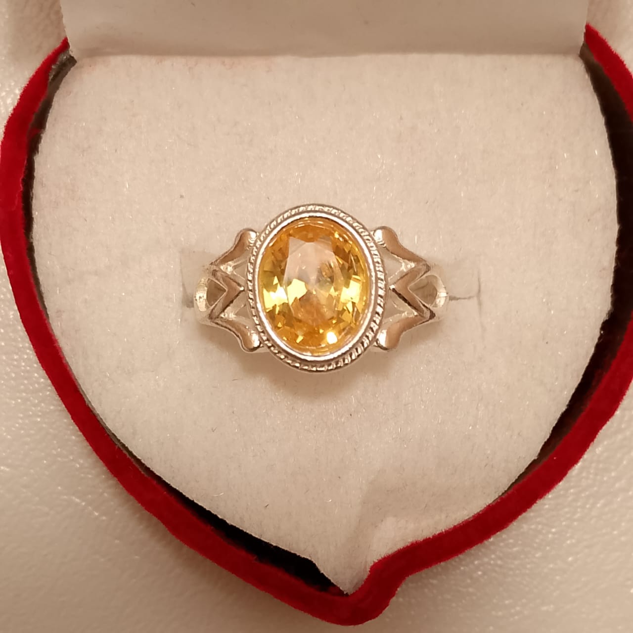 10 Carats Pukhraj Ring | Step Cut | Golden Yellow Pukhraj