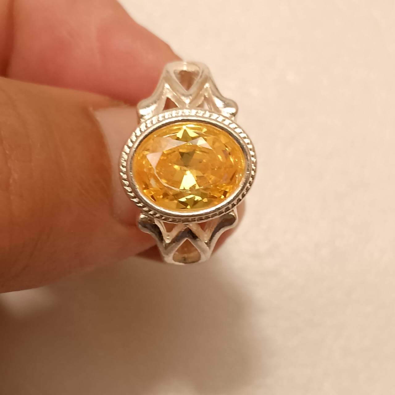 10 Carats Pukhraj Ring | Step Cut | Golden Yellow Pukhraj