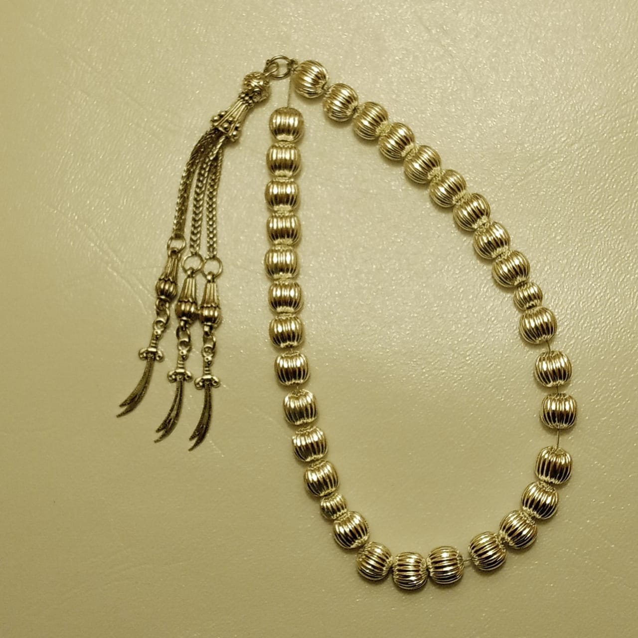 Zulfiqar Silver Tasbih | Imam Ali Sward Tasbeeh | 33 Beads | 10 mm | Free GIFT BOX