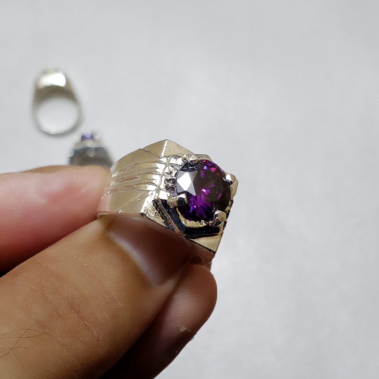 Neelam Ring | Diamond Shape Step Cut | CODE N-31