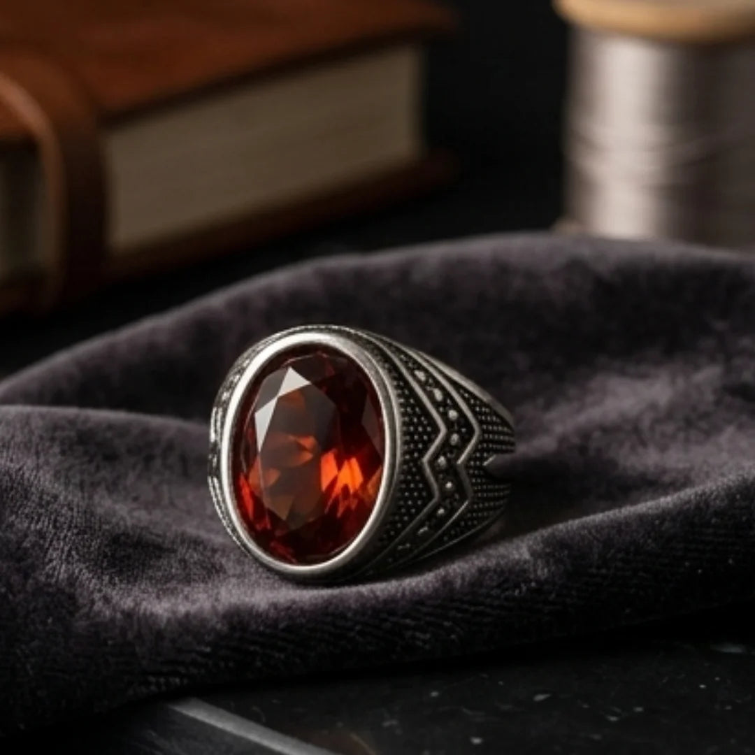 Yaqoot Ring | Step Cut Ruby | Turkish Style Ring