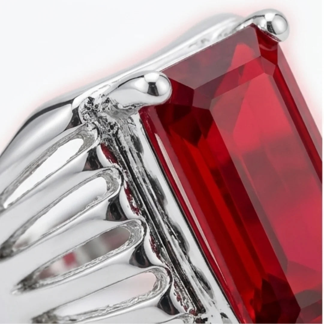 10 carat Yaqoot Ring | Step Cut Ruby | Italian Style Ring