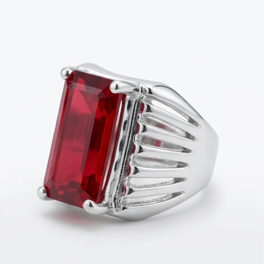 10 carat Yaqoot Ring | Step Cut Ruby | Italian Style Ring