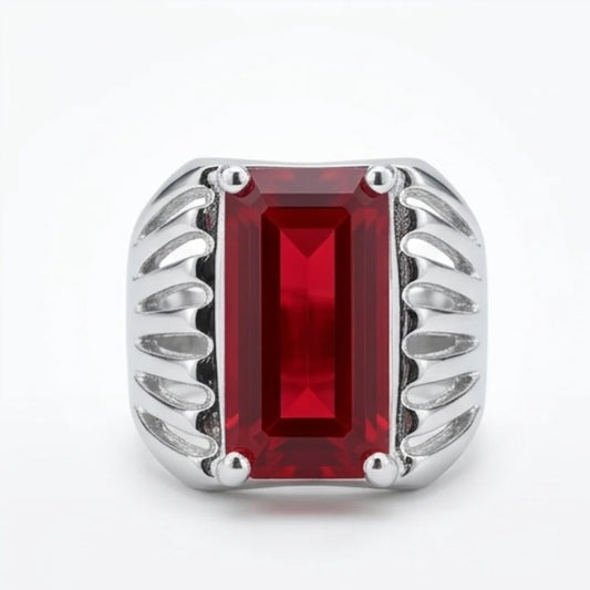 10 carat Yaqoot Ring | Step Cut Ruby | Italian Style Ring