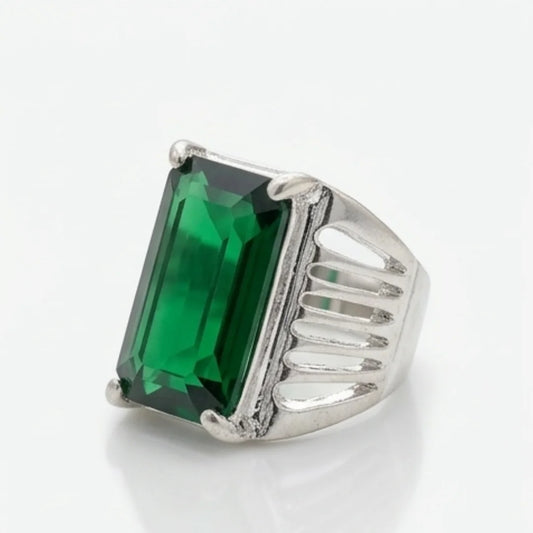 7 carat Emerald Ring | Step Cut Zamrud | Italian Style Ring