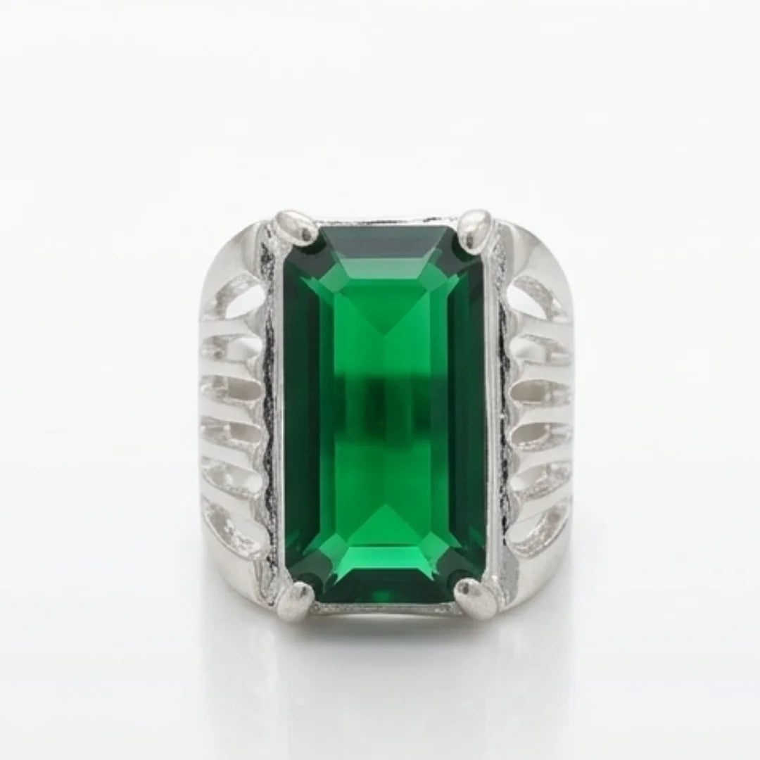 7 carat Emerald Ring | Step Cut Zamrud | Italian Style Ring
