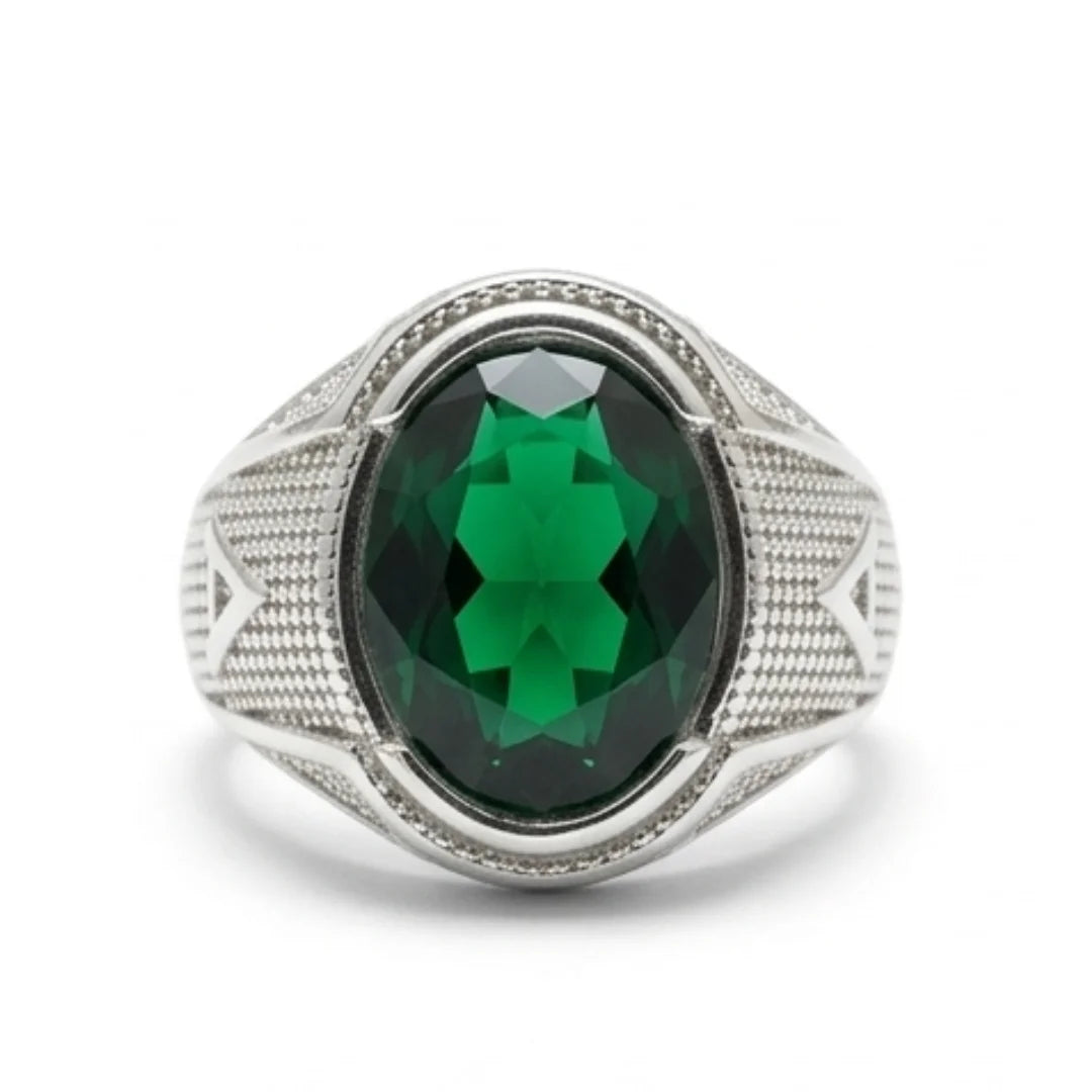 9 Carat Emerald Ring | Step Cut Zamrud Panna | Italian Style Ring