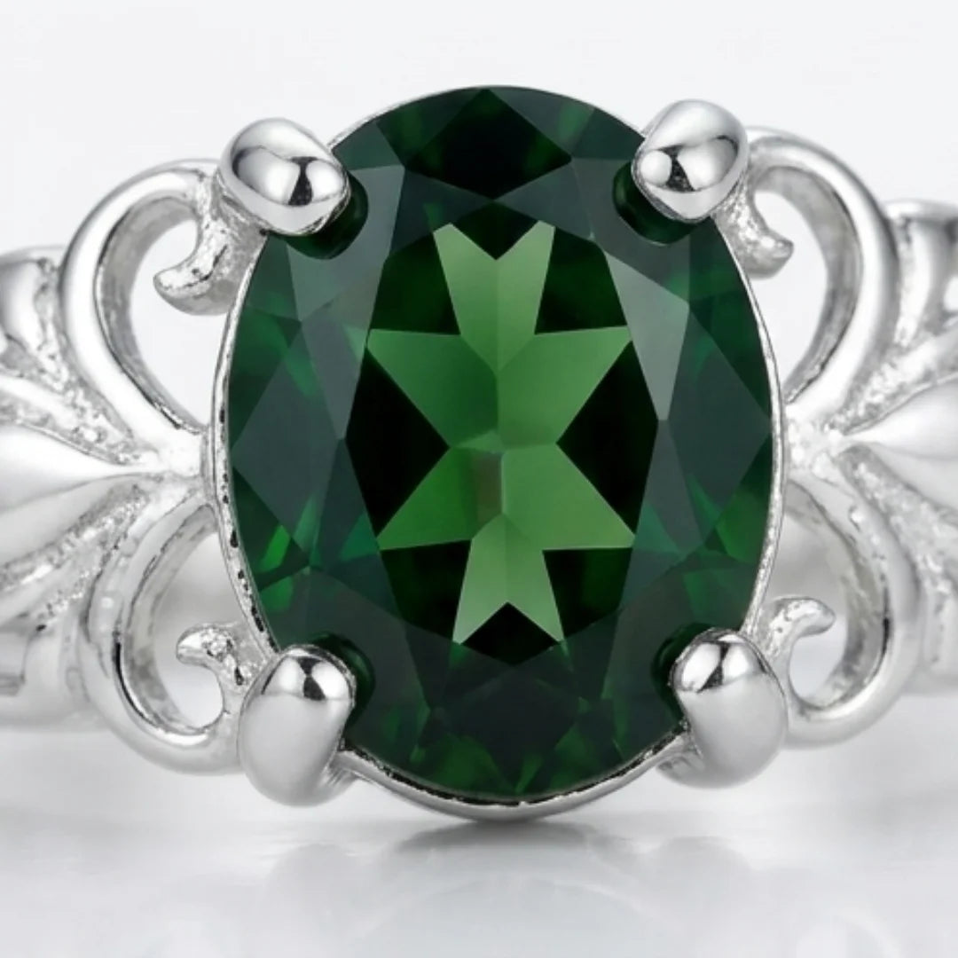 Emerald Female Ring | Step Cut Zamrud  |  CODE E-15