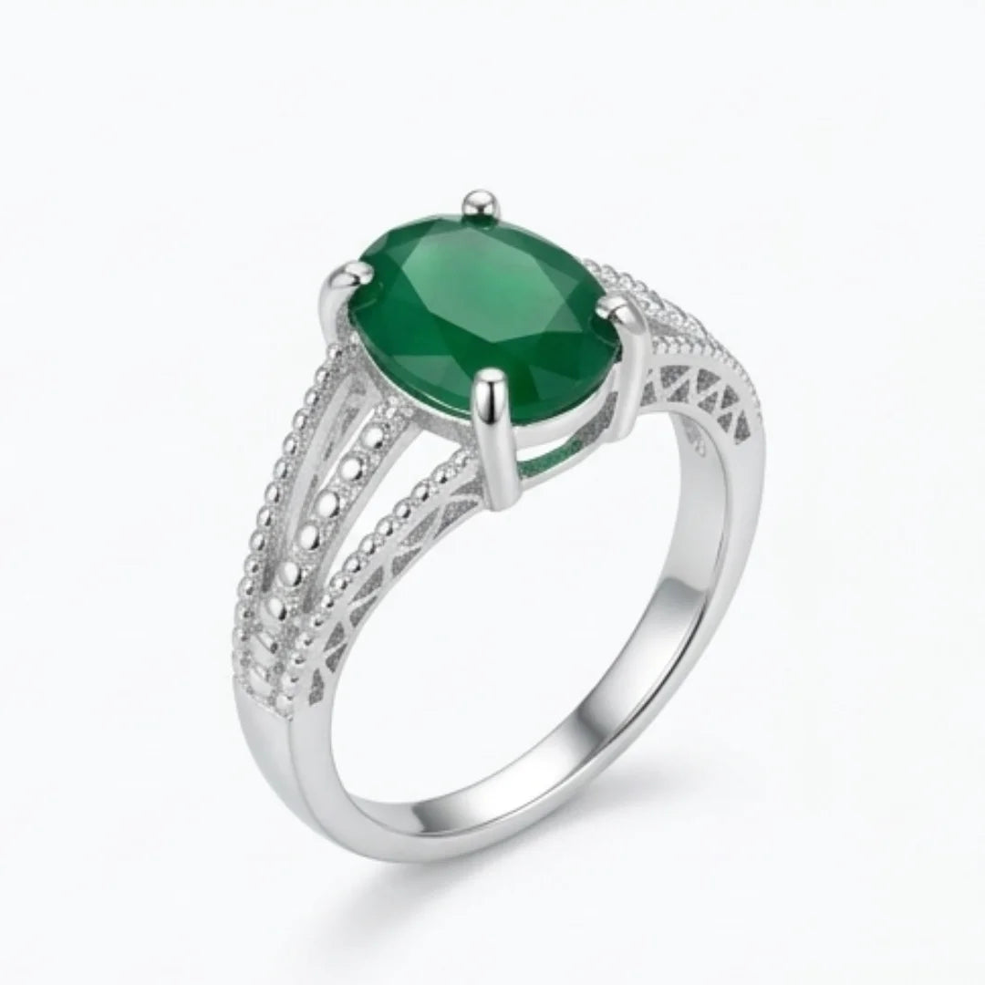 Emerald Female Ring | Step Cut Zamrud | CODE E-11