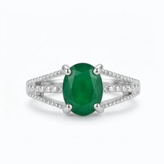 Emerald Female Ring | Step Cut Zamrud | CODE E-11
