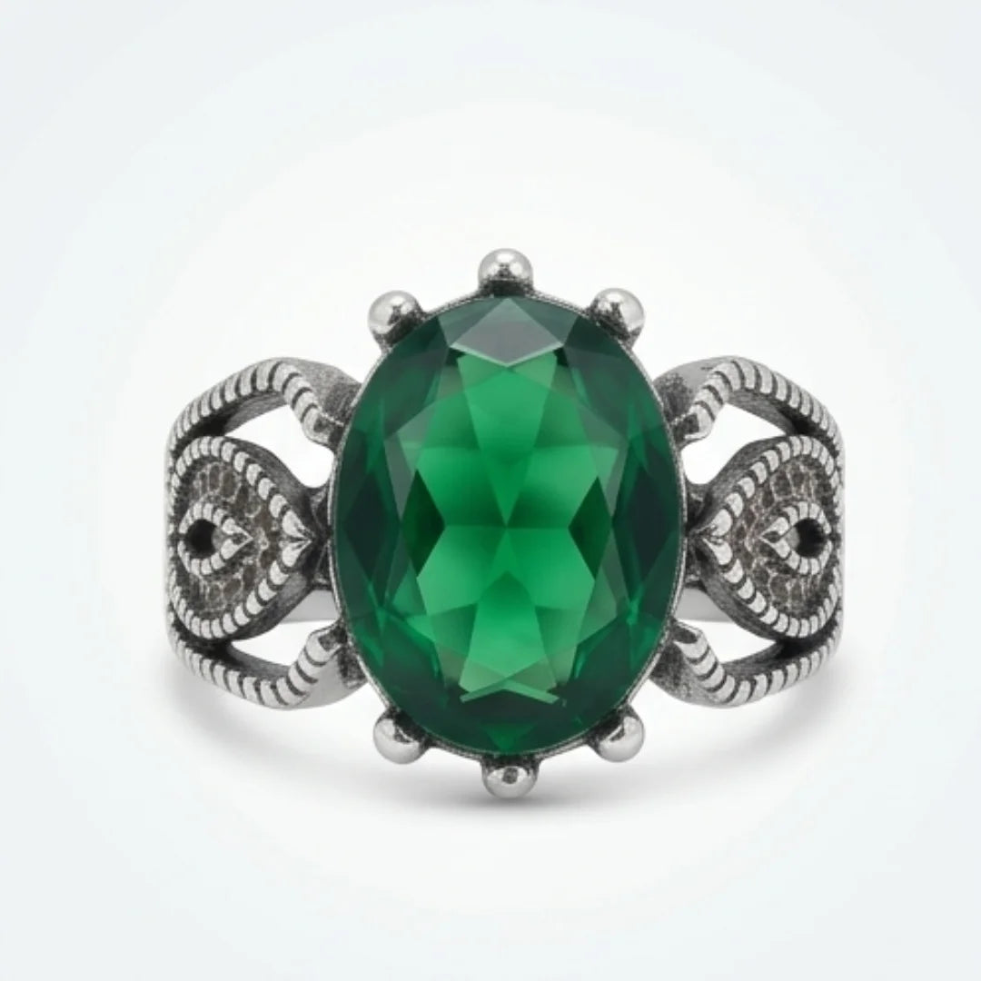 8 Carat emerald Ring | Step Cut Turkish Style Ring