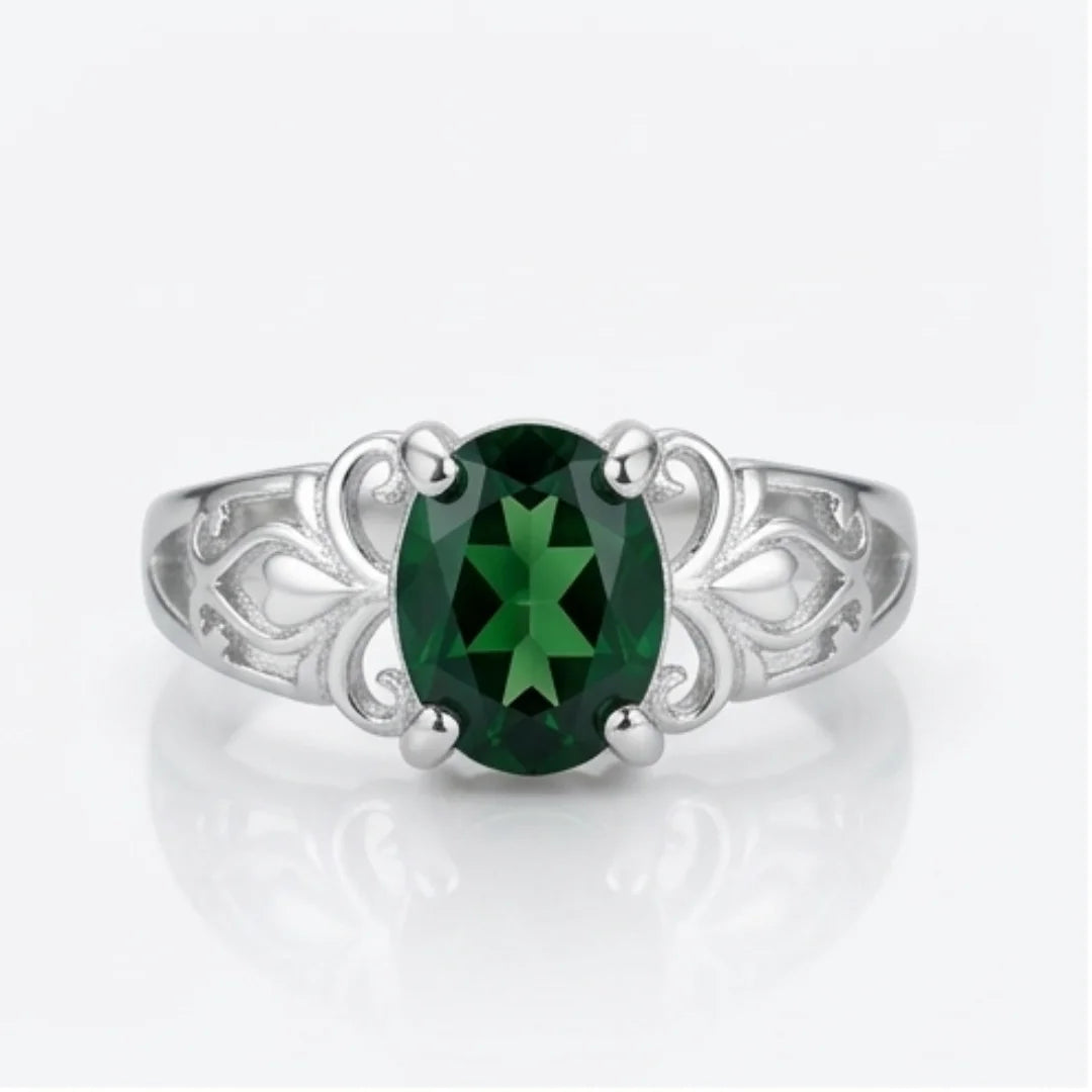 Emerald Female Ring | Step Cut Zamrud  |  CODE E-15