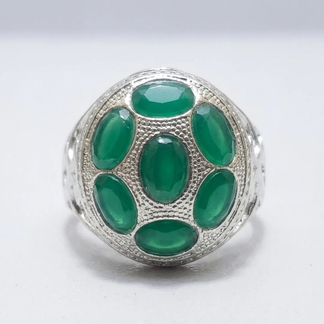 Multiple Stone Emerald Ring | Step Cut Zamrud Panna | Italian Style Ring
