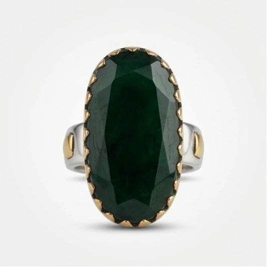 Emerald Ring | Step Cut Zamrud Panna | Italian Style Ring