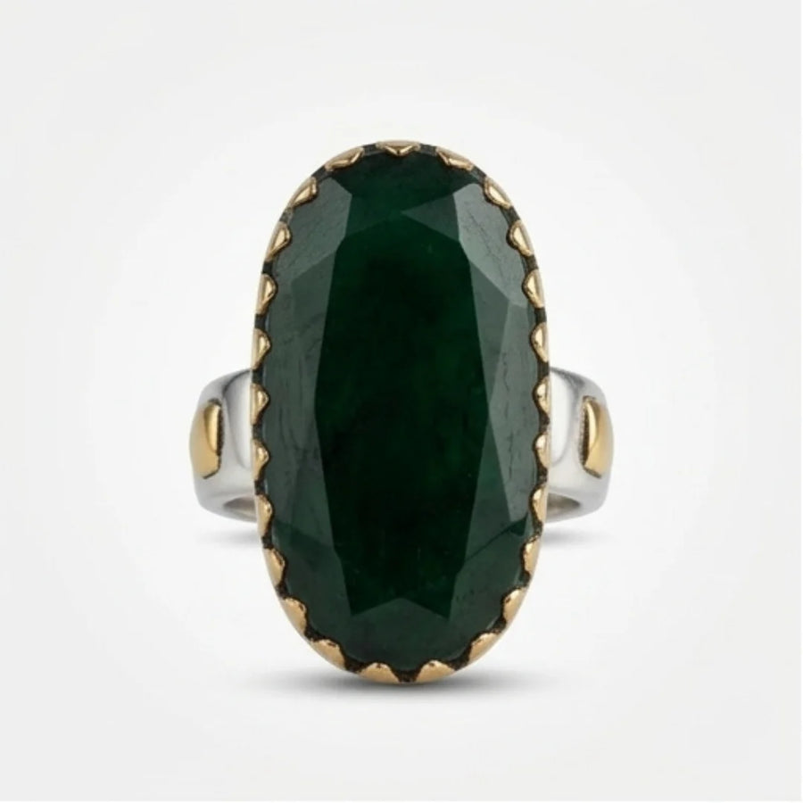 Emerald Ring | Step Cut Zamrud Panna | Italian Style Ring