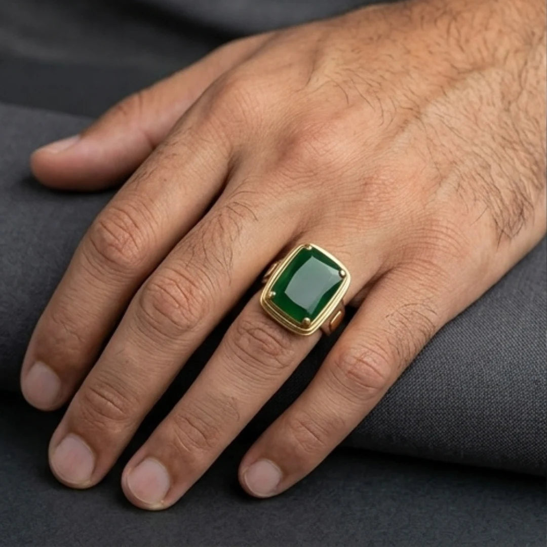 Emerald Ring | Step Cut Zamrud | Italian Style Ring | CODE E-66