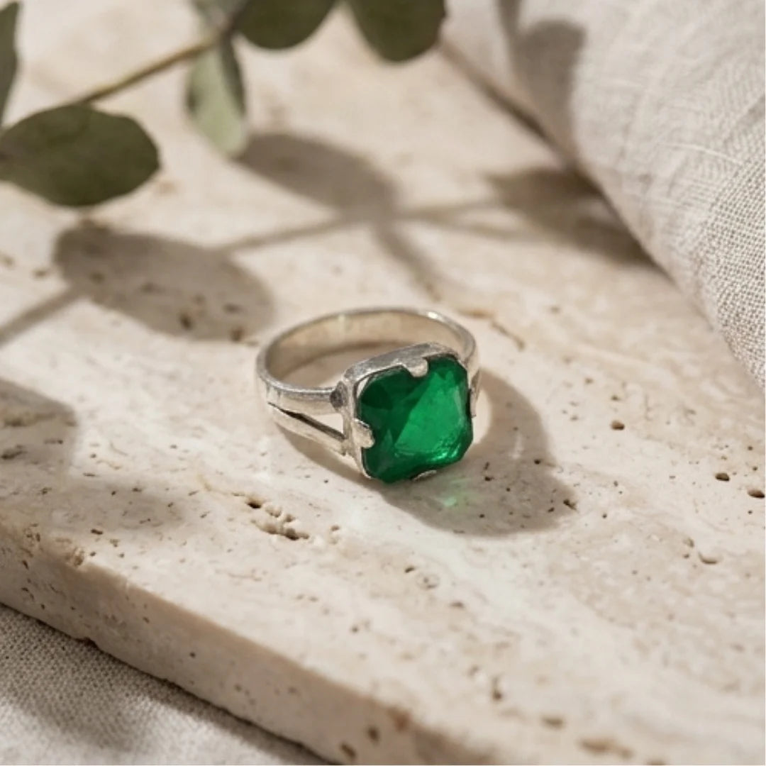 Emerald Ring | Step Cut Zamrud | Italian Style Ring | CODE E-58