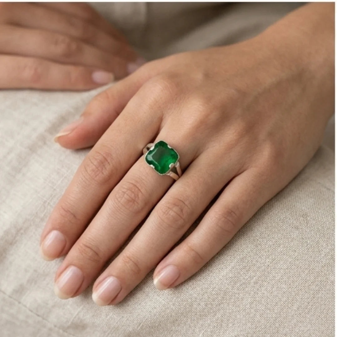 Emerald Ring | Step Cut Zamrud | Italian Style Ring | CODE E-58