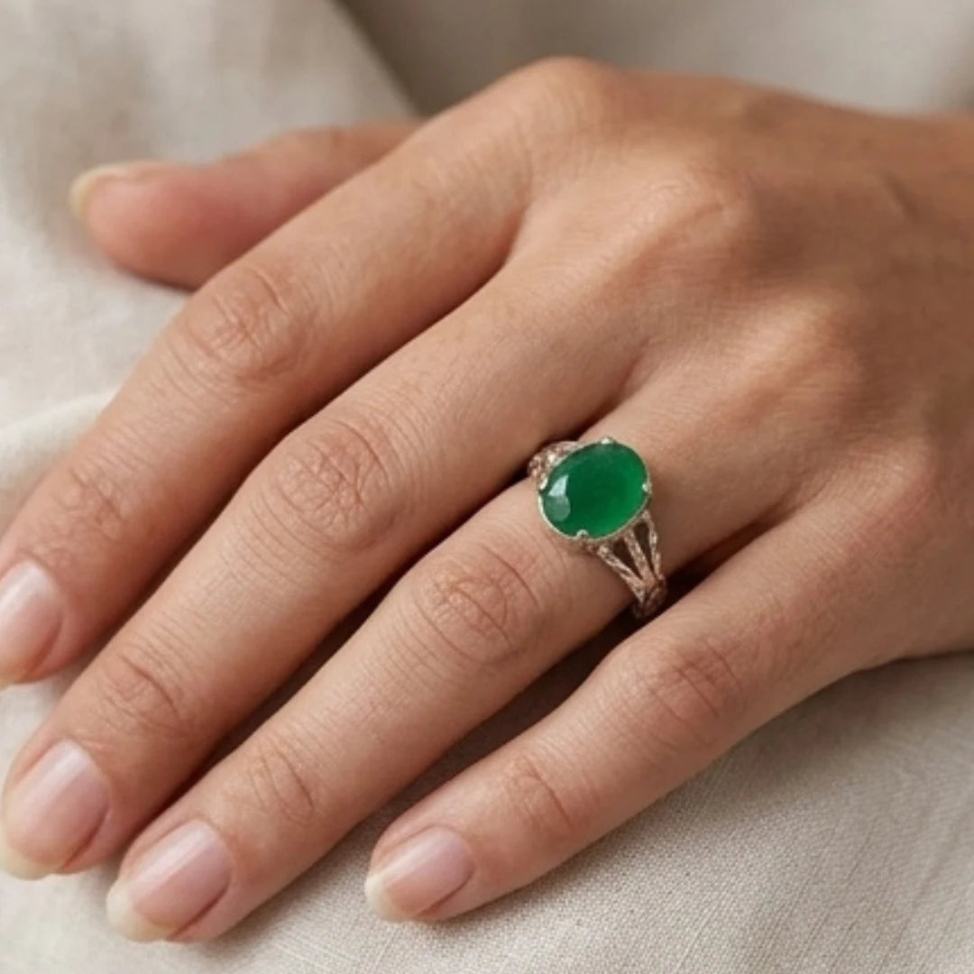 Emerald Female Ring | Step Cut Zamrud  |  CODE E-15