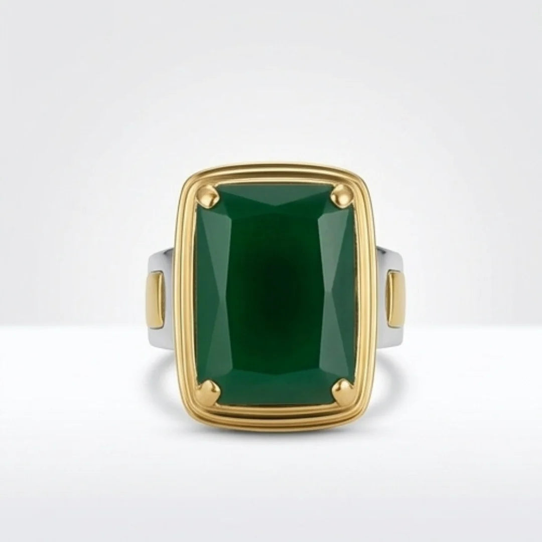 Emerald Ring | Step Cut Zamrud | Italian Style Ring | CODE E-66
